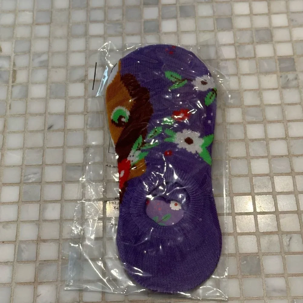 Girl Scouts Cookie Horse Purple Socks NWT